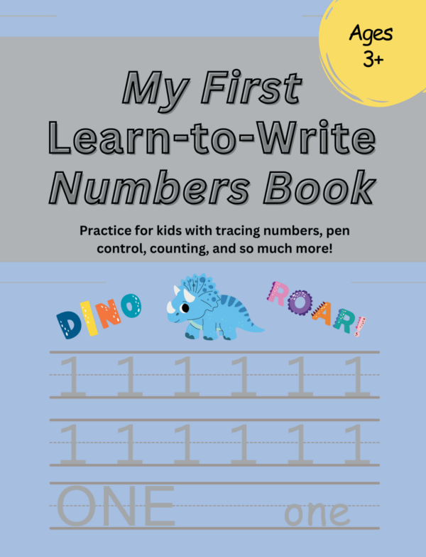 Learn to write numbers dinosaur